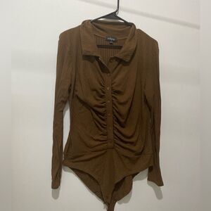 Eclipse brown rushed body suit